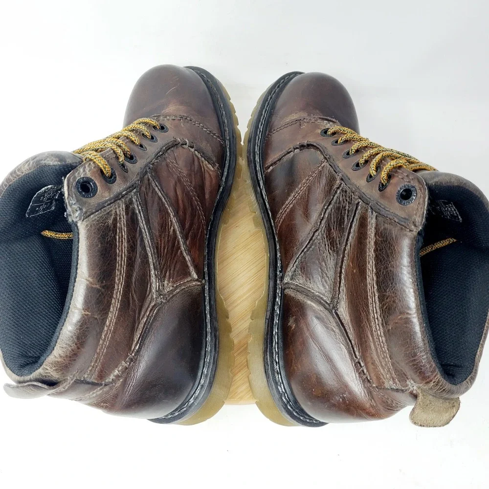 Dr Martens Boots Mens 10 Fynley Brown Lace Up Y2K Grunge Punk‎ Hiker Work Shoes